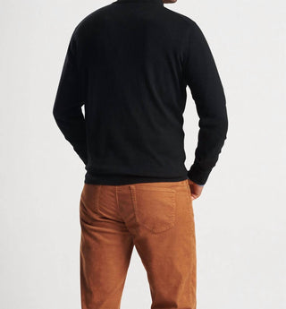 Peter Millar - Men's Autumn Crest Suede Trim 1/4 Zip Sweater