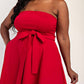 The Curve La - Plus Size Knit Tube Maxi Dress With Self Belt