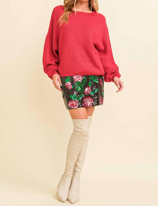 Cloud Ten - Flower Sequin Mini Skirt