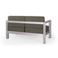 Outdoor Aluminum Loveseat – Low-Profile Patio Seating with Deep Cushions