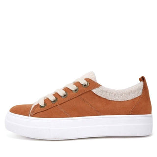 Mars Sky Shoes - Women Furry Lace Up Low Top Sneakers