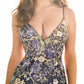 Ellie Wilde - Embroidered Tulle Sequin Lace-up Back Gown