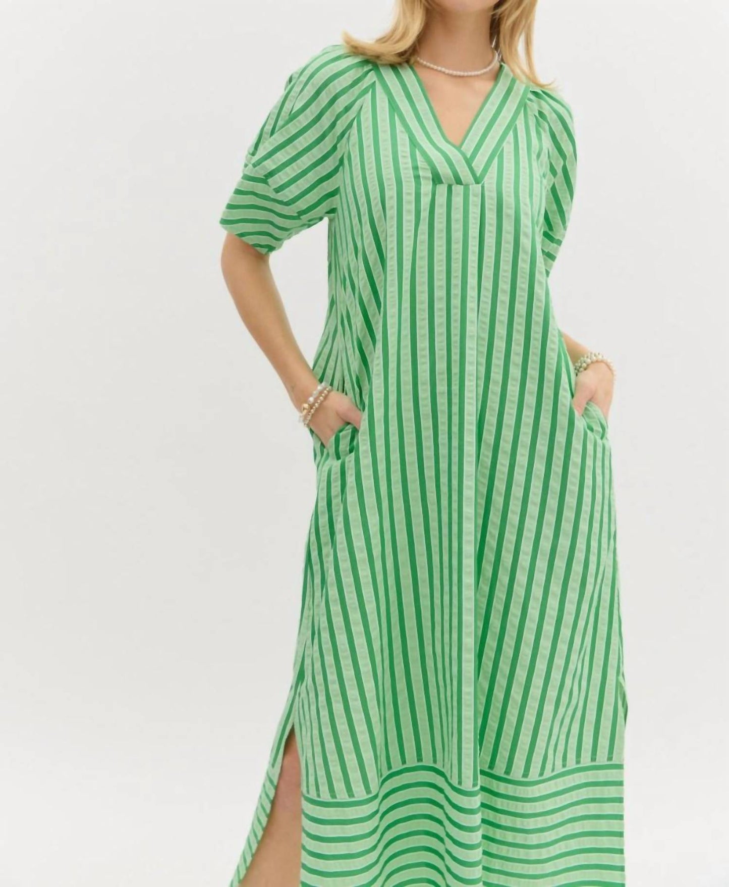 Entro - Stripe Midi Dress