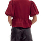 Entro - Danielle Puff Sleeves Bow Detail Top
