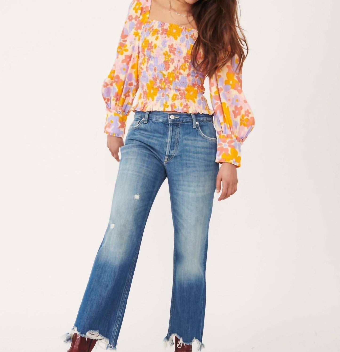 Free People - Maggie Mid-Rise Straight Denim