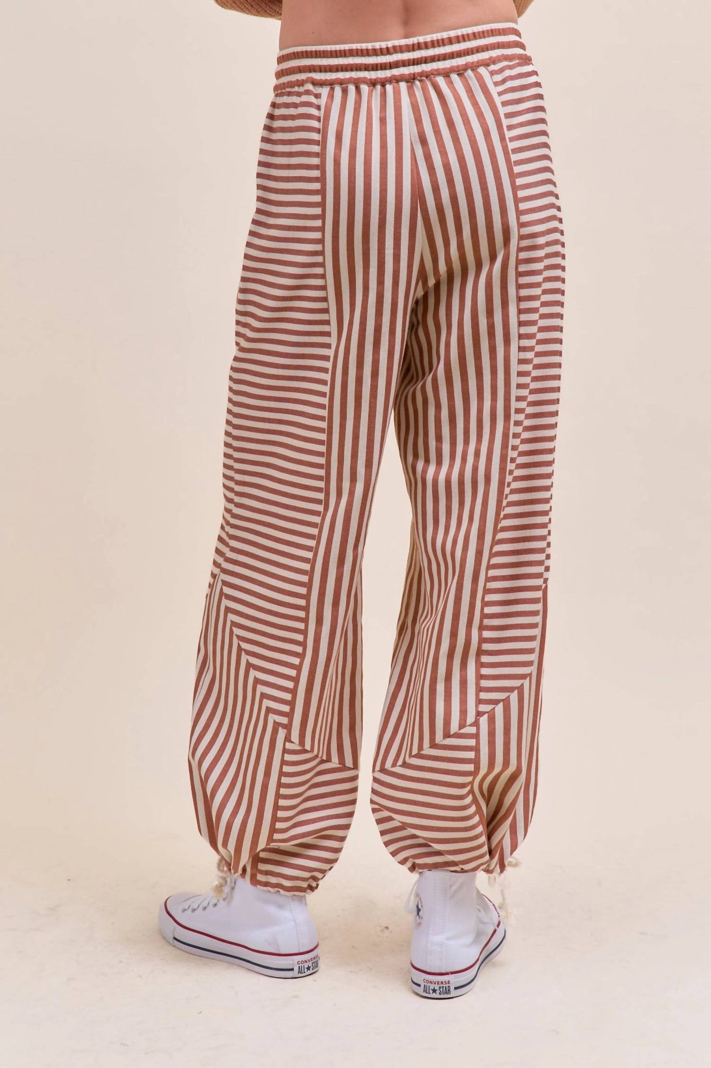 &Merci - Relaxed Fit Pecan Stripe Pants