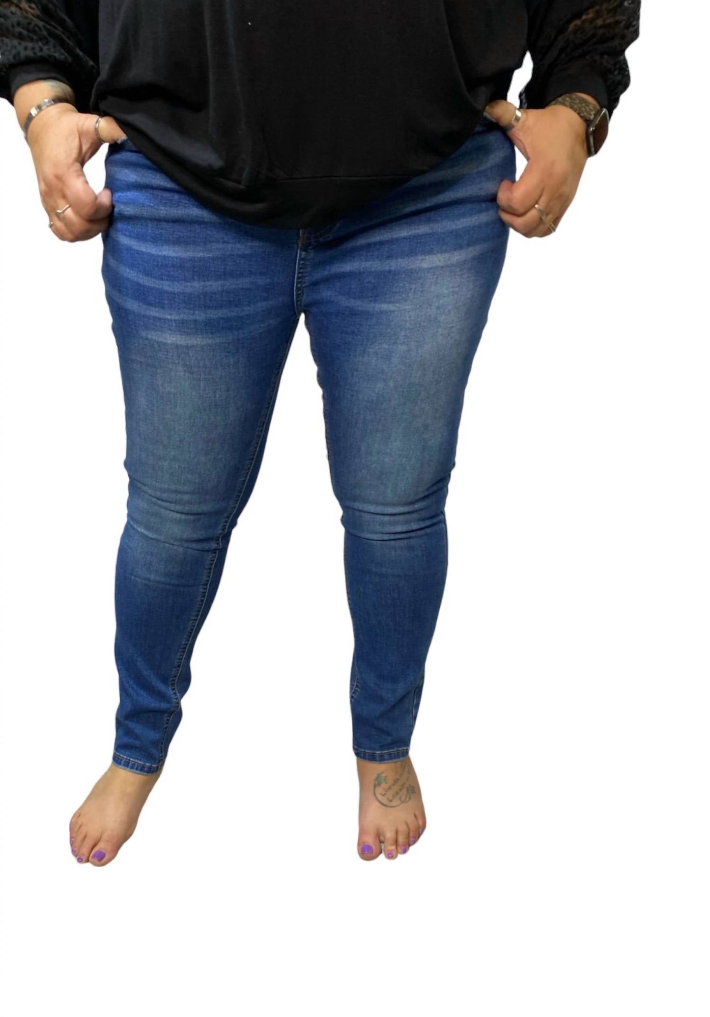 White Birch - Attracts Trouble High Rise Skinny Jeans