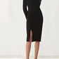 Krisa - Asymmetrical Cutout Midi Dress