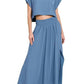 Trendsi - Zenana Heavy Woven Span Crop Tee & Skirt Set