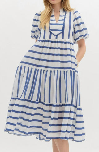 Entro - Striped Midi Dress