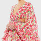 Mac Duggal - Floral Cutout Bell Sleeve Mini Dress