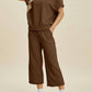 Double Take - Texture Top And Pants Set
