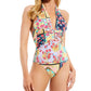 Johnny Was - JAPER HALTER PLUNGE NECKLINE ONE PIECE SWIMSUIT