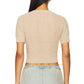 Enza Costa - Open Knit Cropped Short Sleeve Sweater