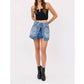 Hidden - Medium Light Button Mini Skirt