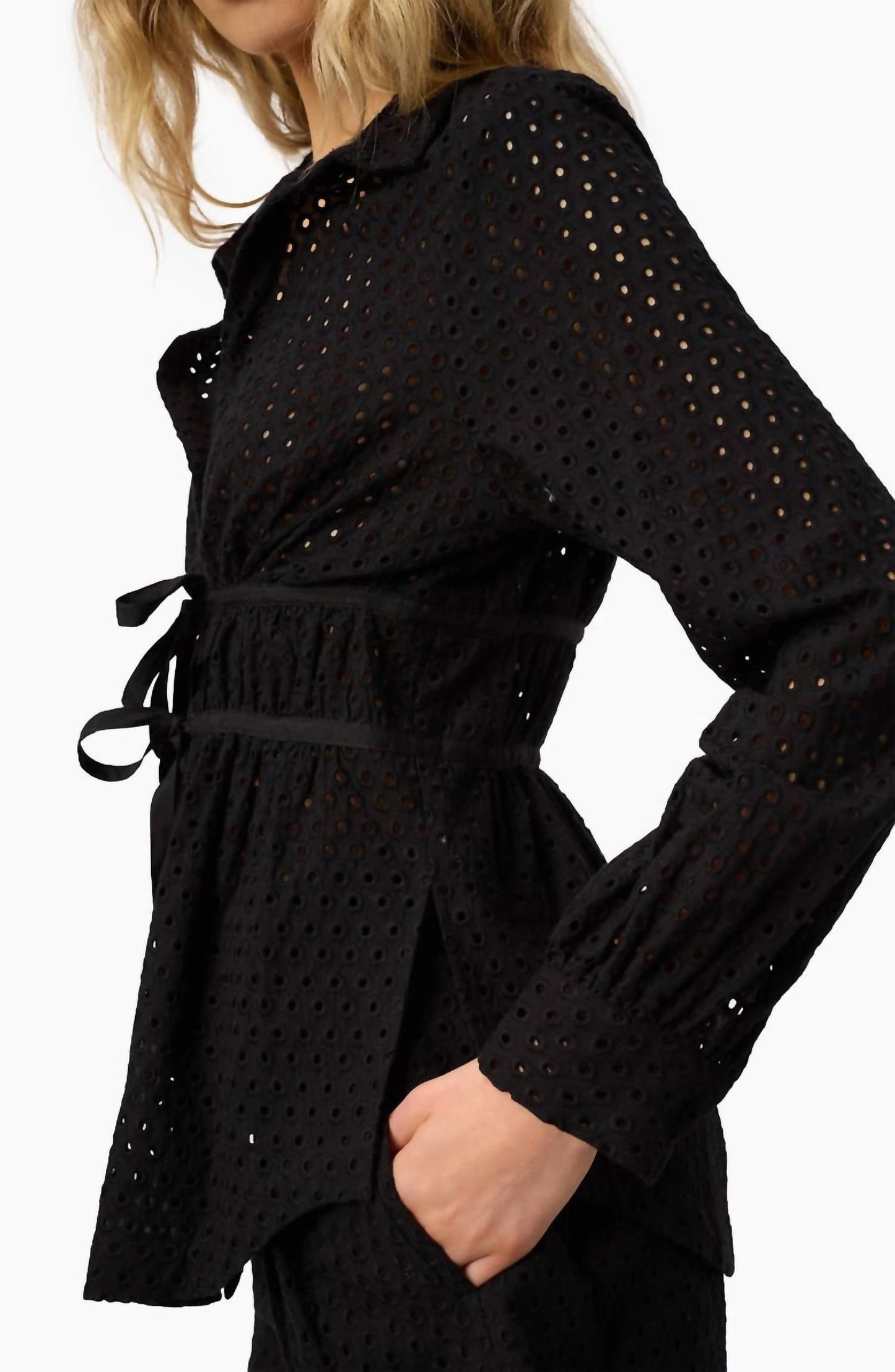 Cami Nyc - Stefania Eyelet Tie Waist Top