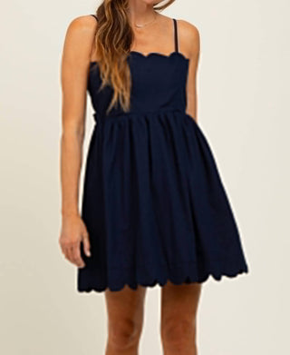 Pinkblush - Scallop Edge Cutout Tie Back Mini Dress