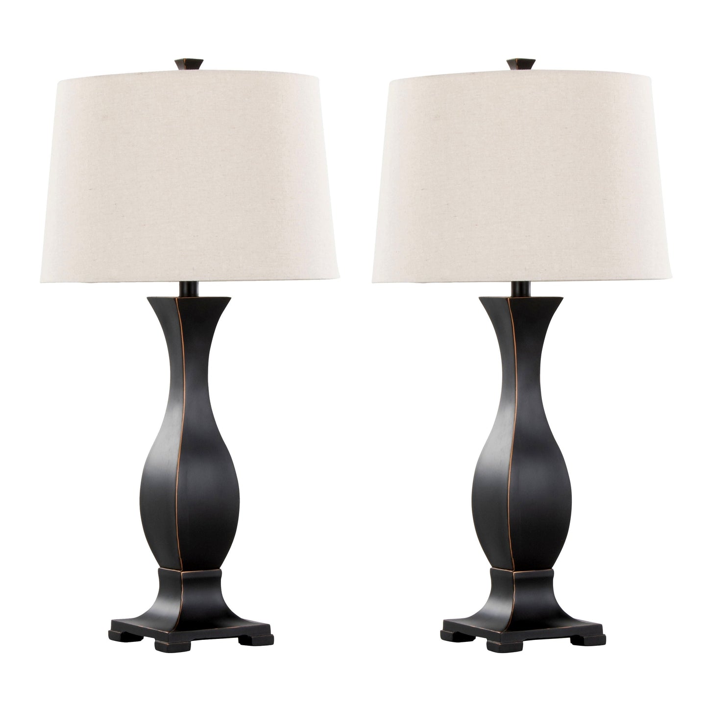 Riley 29" Contemporary Polyresin Table Lamp Set in Oil Rubbed Bronze