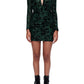 maje Riletie Sequin Long Sleeve Dress in Green, Size 6 Us