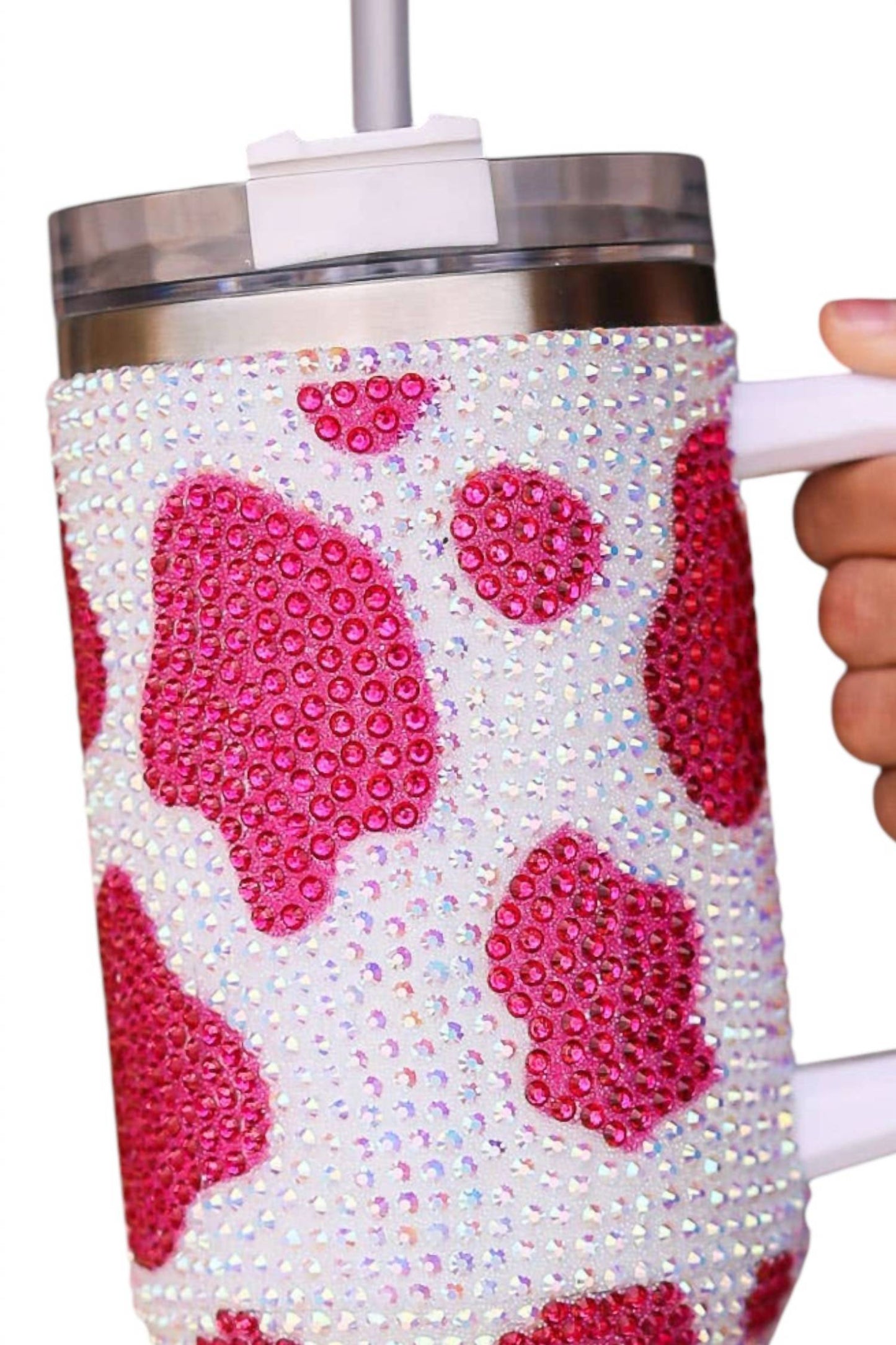 Julia Rose - 40 Oz Cow Print Rhinestone Tumbler