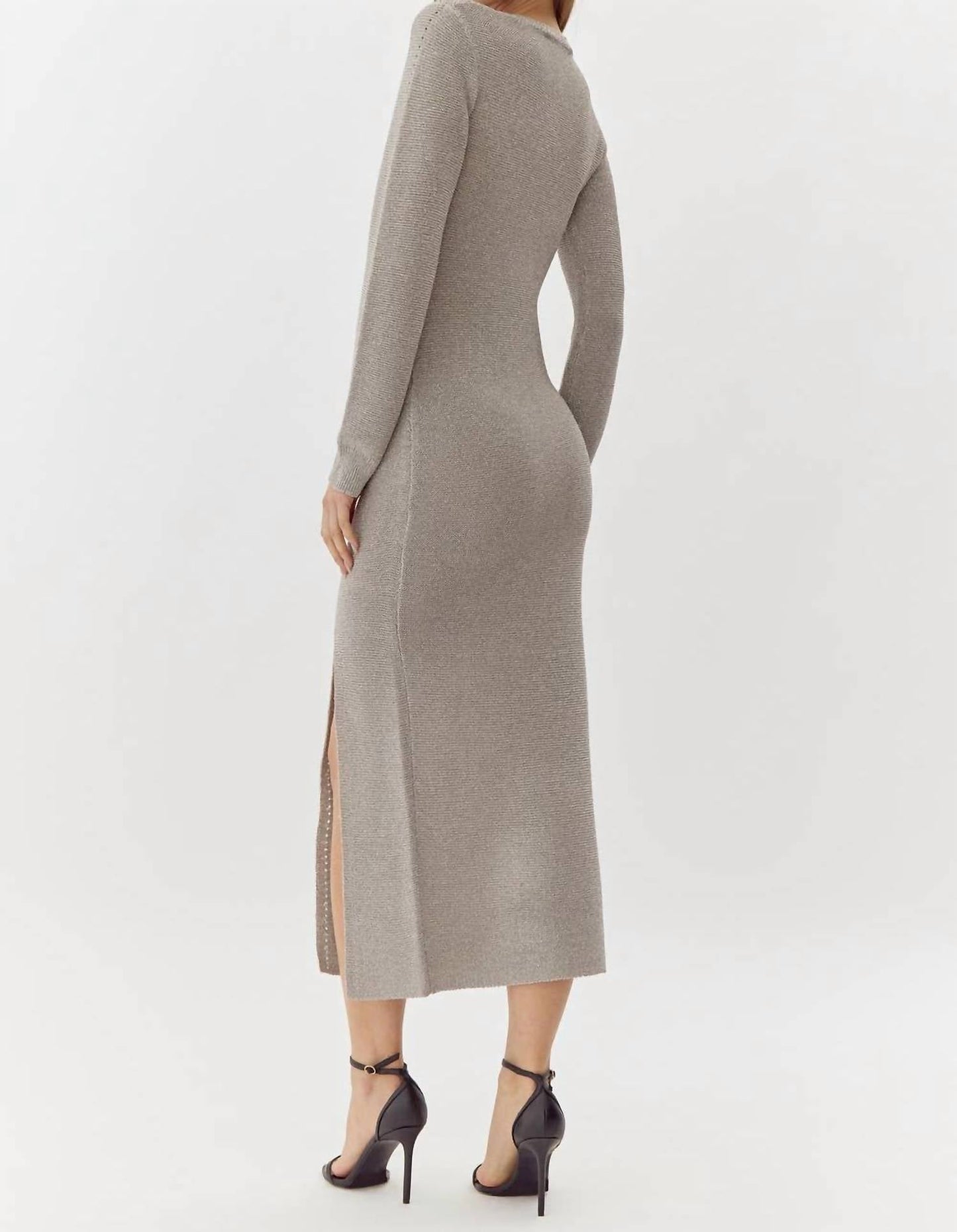 Adelyn Rae - Estelle Metallic Knit Midi Dress