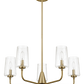 Dazzle Five Lights Chandelier With Clear Seeded Glass - Satin Brass