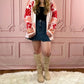 &Merci - Oversized Fuzzy Floral Cardigan