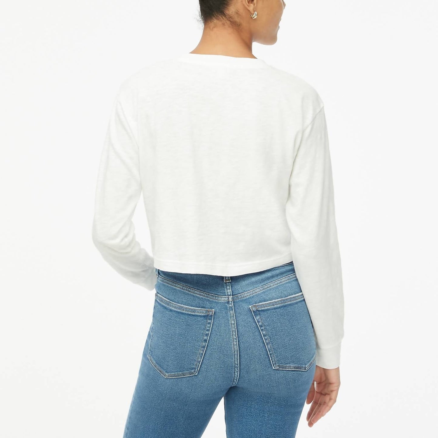 J.Crew - Long-sleeve Cropped Crewneck Tee