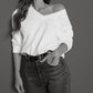 Nation Ltd - Wyatt Oversized V-neck Long Sleeve Top