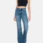 Judy Blue - Mid Rise Medium Wash Tummy Control Cut Hem Flare