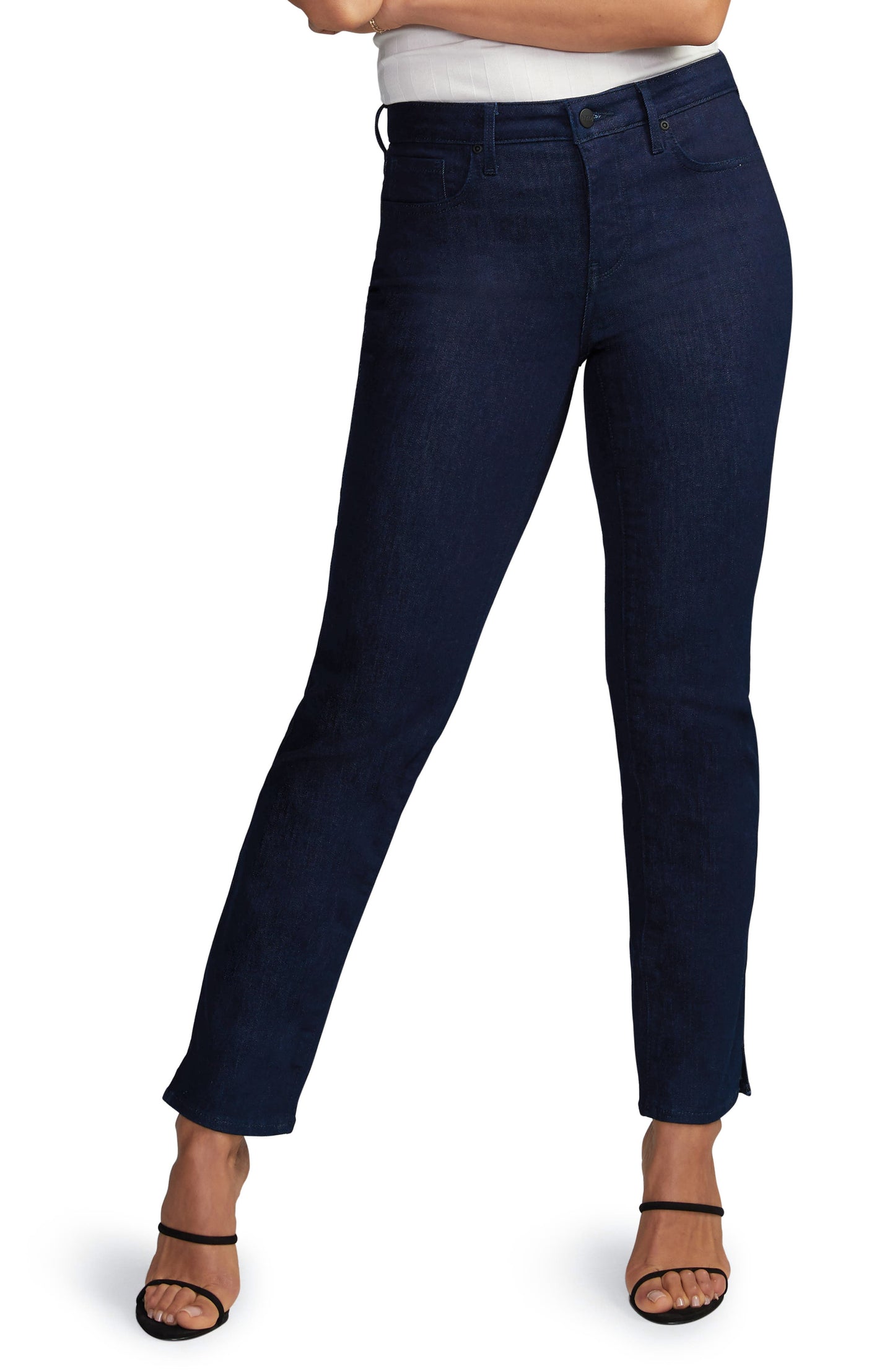 Curves 360 by NYDJ Womens Slim Ankle Straight Leg Jeans  Rinse