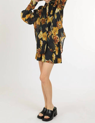 Beulahstyle - Suri Abstract Floral Shirt And Shorts Set