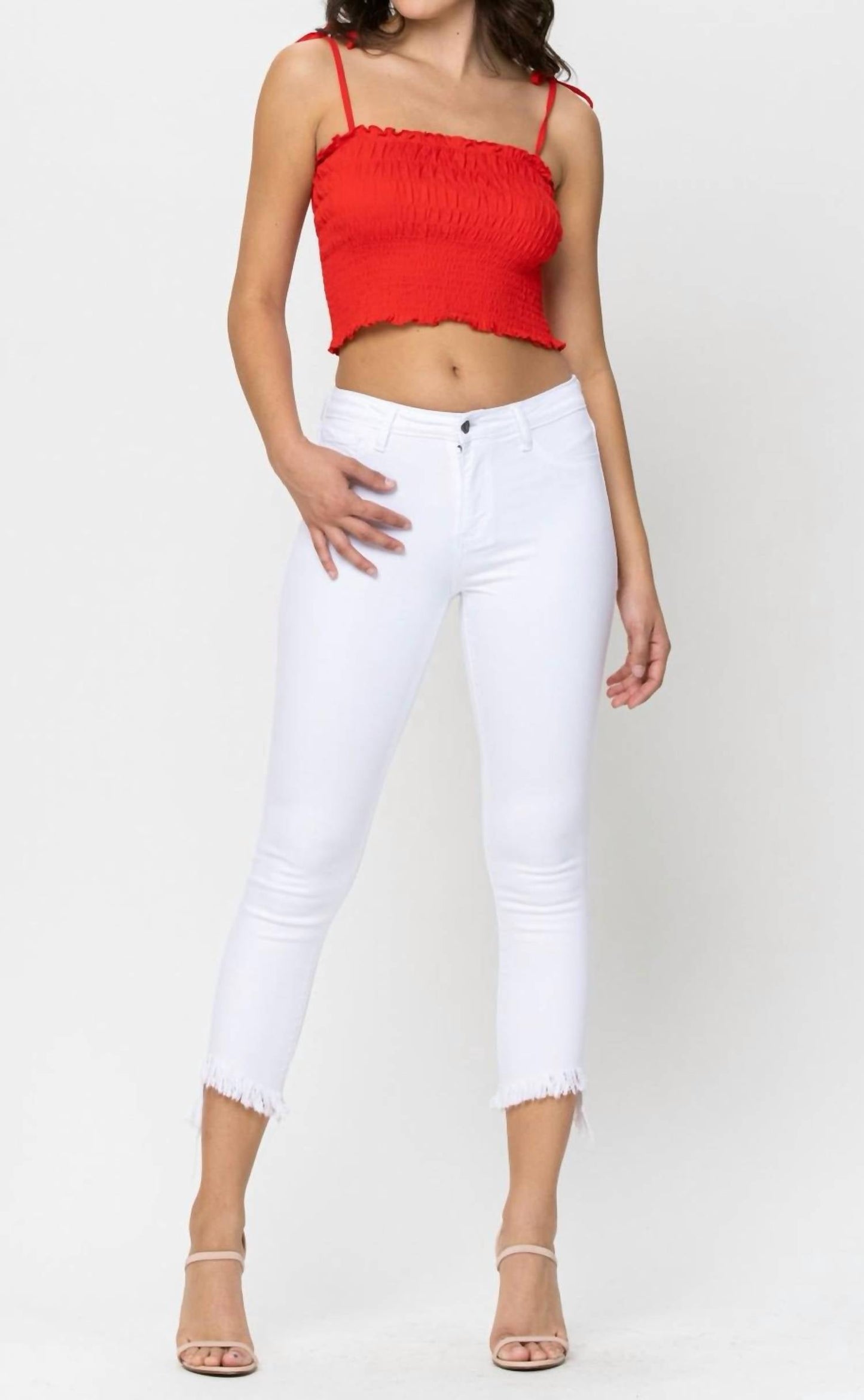 Cello - Mid Rise Crop Skinny Jeans