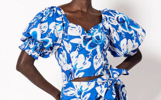 Cleobella - Rayna Floral Print Puff Sleeve Crop Top