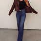 Allie Rose - Relaxed Long Sleeve Faux Leather Jacket