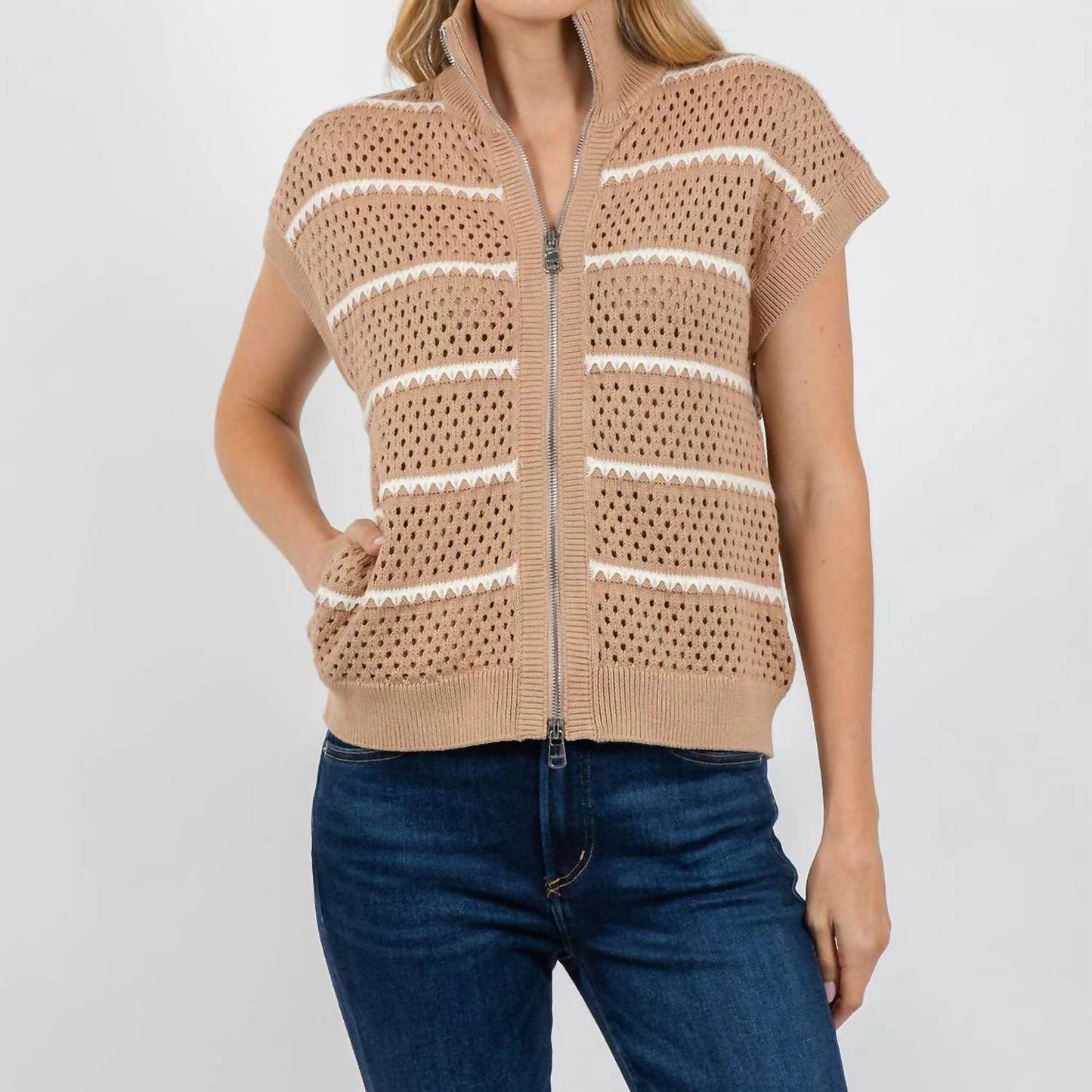 Varley - Haney Zip-through Knit Top