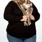 Echo - Patched Plaid Wrap With Fringe