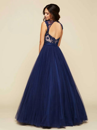 Mac Duggal - Illusion Neck Tulle Ball Gown