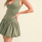 Klesis - V-Neck Drop Waist Bubble Mini Dress