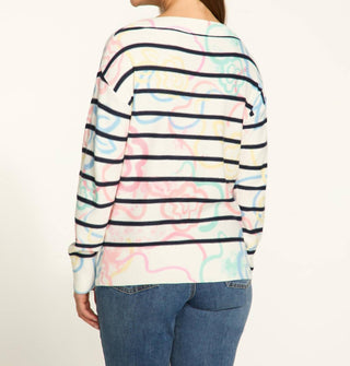 Fdj - Rosette Print Boat Neck Sweater