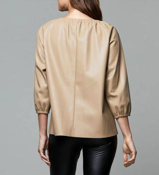 Dolce Cabo - Blakely Faux Leather Puff Sleeve Top
