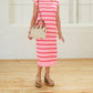 Strut & Bolt - Sleeveless Striped Knit Sweater Dress