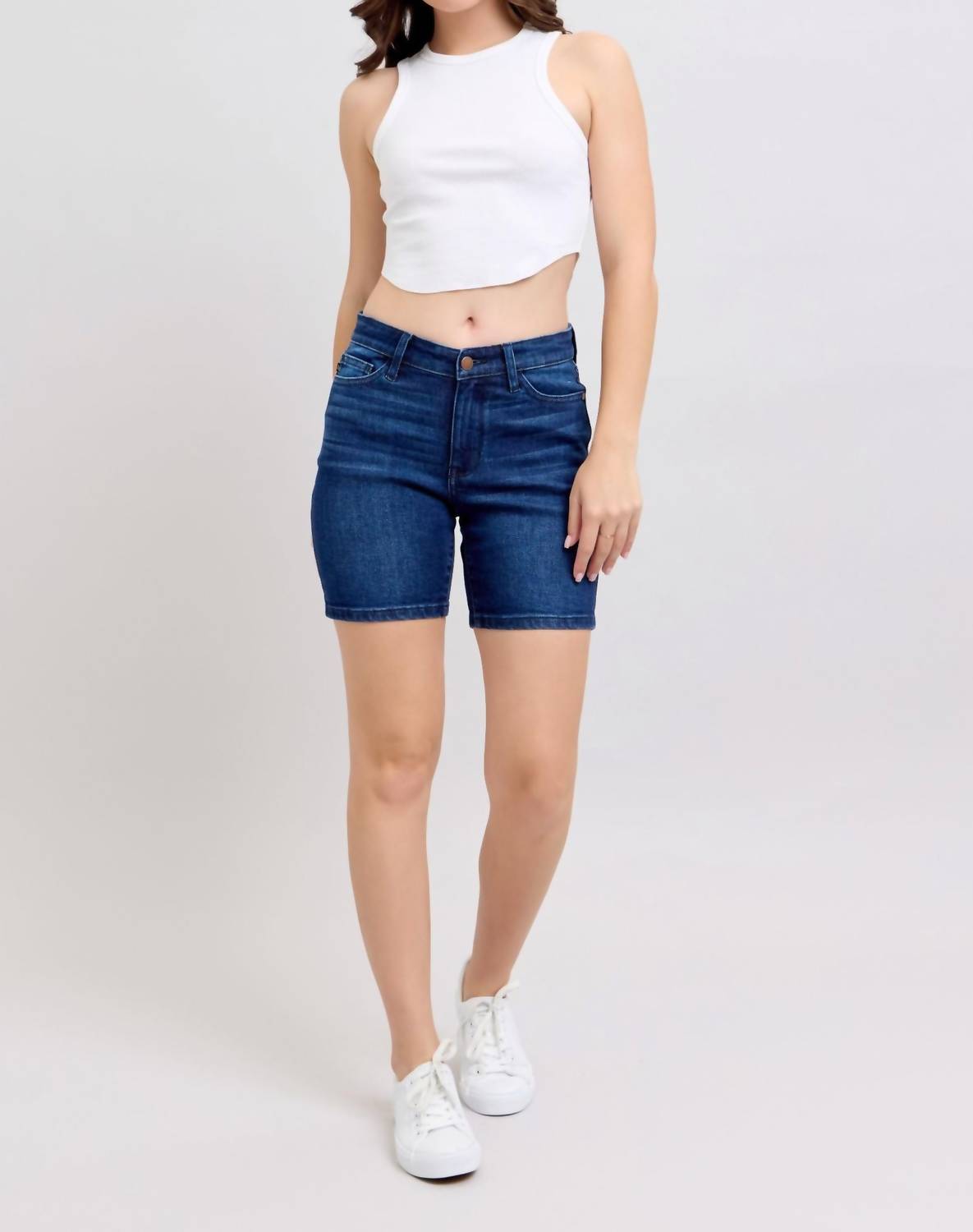 Judy Blue - High Waist V-front Bermuda Shorts