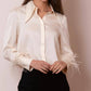 Jessie Liu - Silk Blouse with Feathers