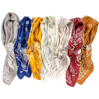 Hotline - Women's Western Cowgirl Boho Bandana Print Silky Feel Wild Rag Scarf