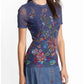 Johnny Was - ELEANOR SHORT SLEEVE MESH TEE