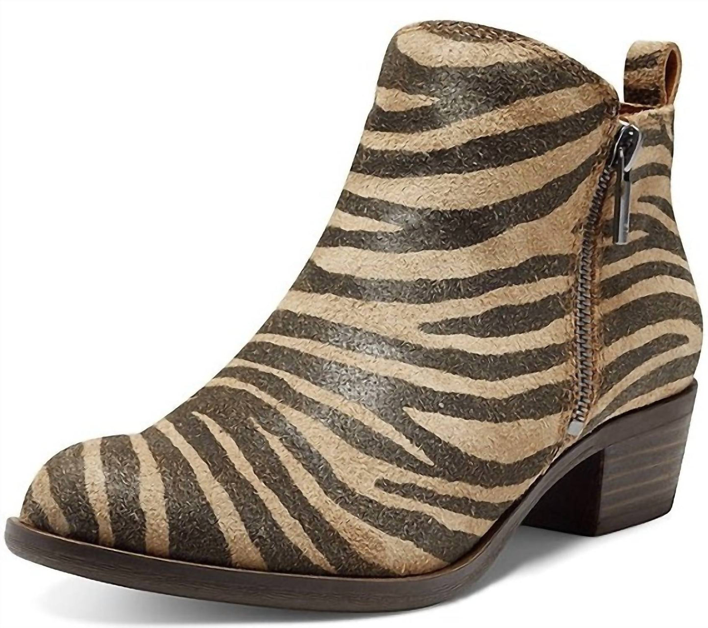 Lucky Brand - Women's Basel Low Cut Ankle Zipper Block Low Heeled Fashion Booties