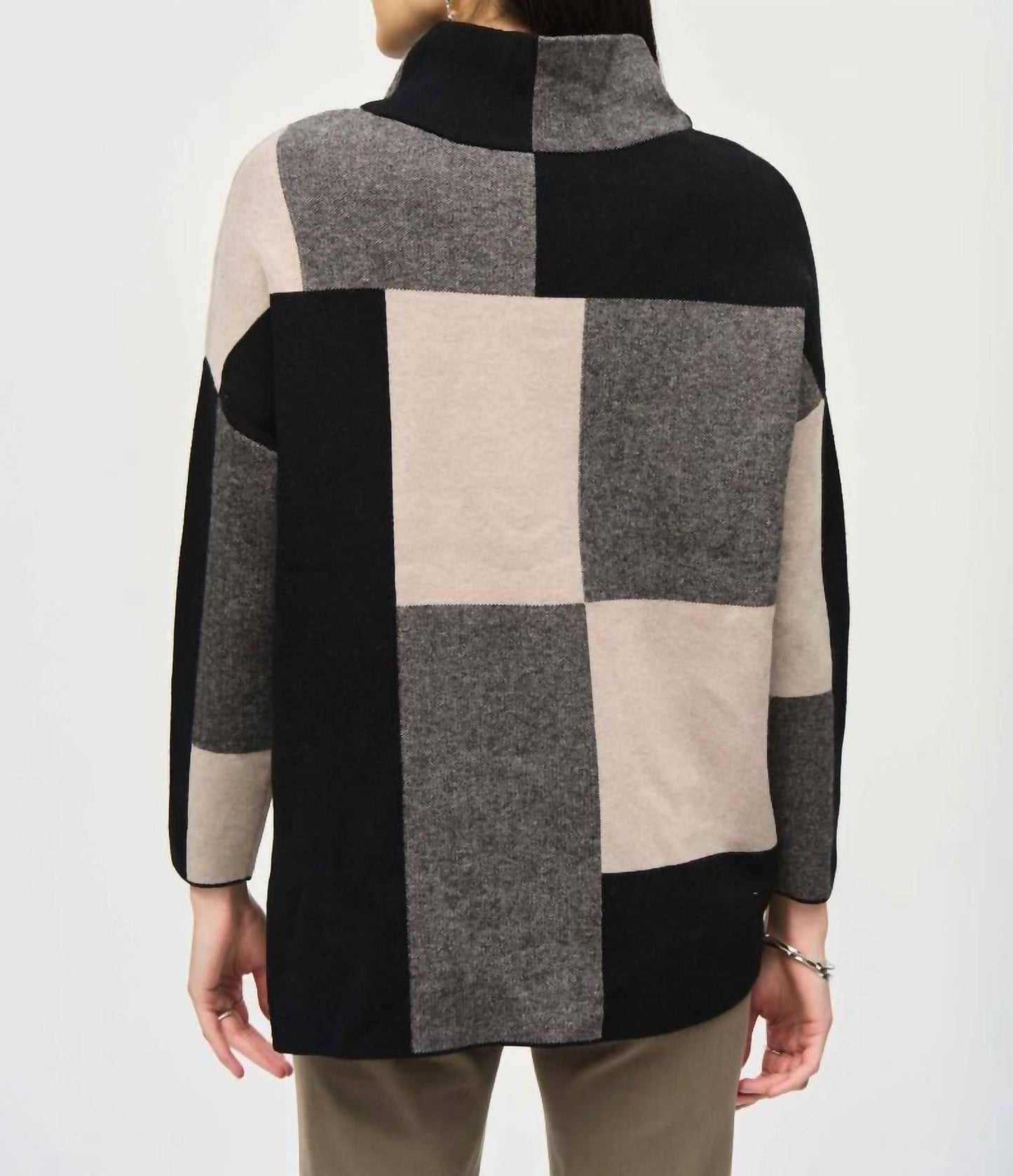Joseph Ribkoff - Color Block Pullover Mockneck Sweater