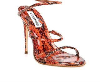 Steve Madden - Women's Exotica Snake Print Leather Wraparound Strap Sandals