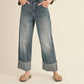 Miou Muse - Straight Leg Cuffed Hem Pants